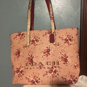 Coach Highline Floral Bloom Tote Bag Beechwood Light Pink